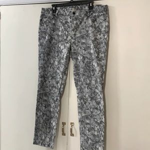 Michael Kors grey floral printed denim jeans